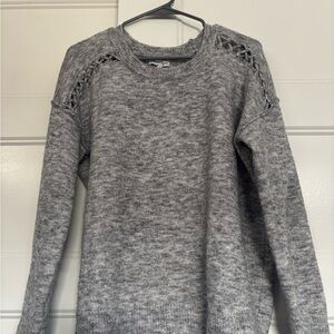 Heartloom Heather Gray Crew Neck Sweater